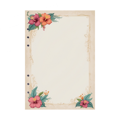 DIN A5 Ringbucheinlagen 6-fach Lochung mit Motiv | Bild Hibiskus 8
