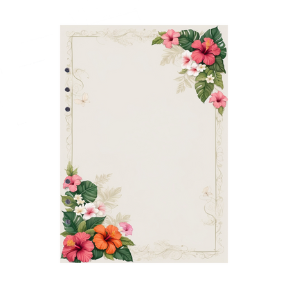 DIN A5 Ringbucheinlagen 6-fach Lochung mit Motiv | Bild Hibiskus 9