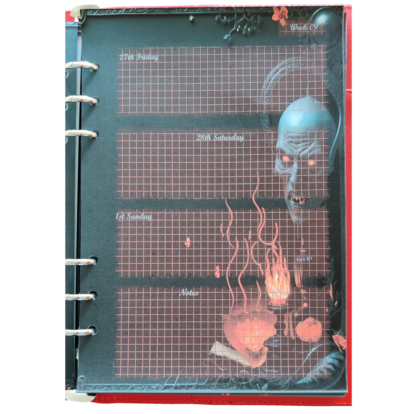 DIN A6 Ringbuchkalender: Ashes & Roses 2026 – Ihr Dunkler Begleiter für Mystische Momente