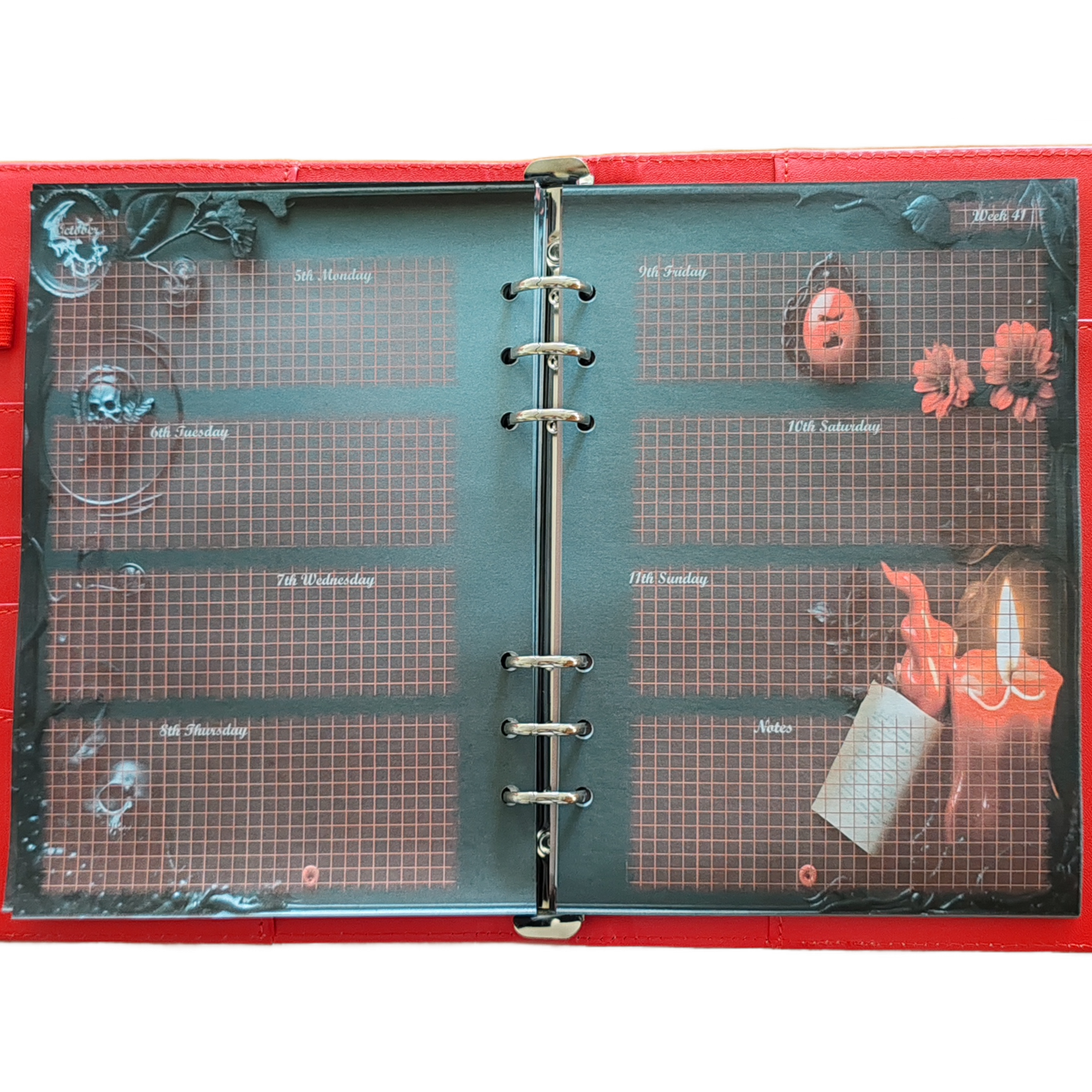 DIN A6 Ringbuchkalender: Ashes & Roses 2026 – Ihr Dunkler Begleiter für Mystische Momente