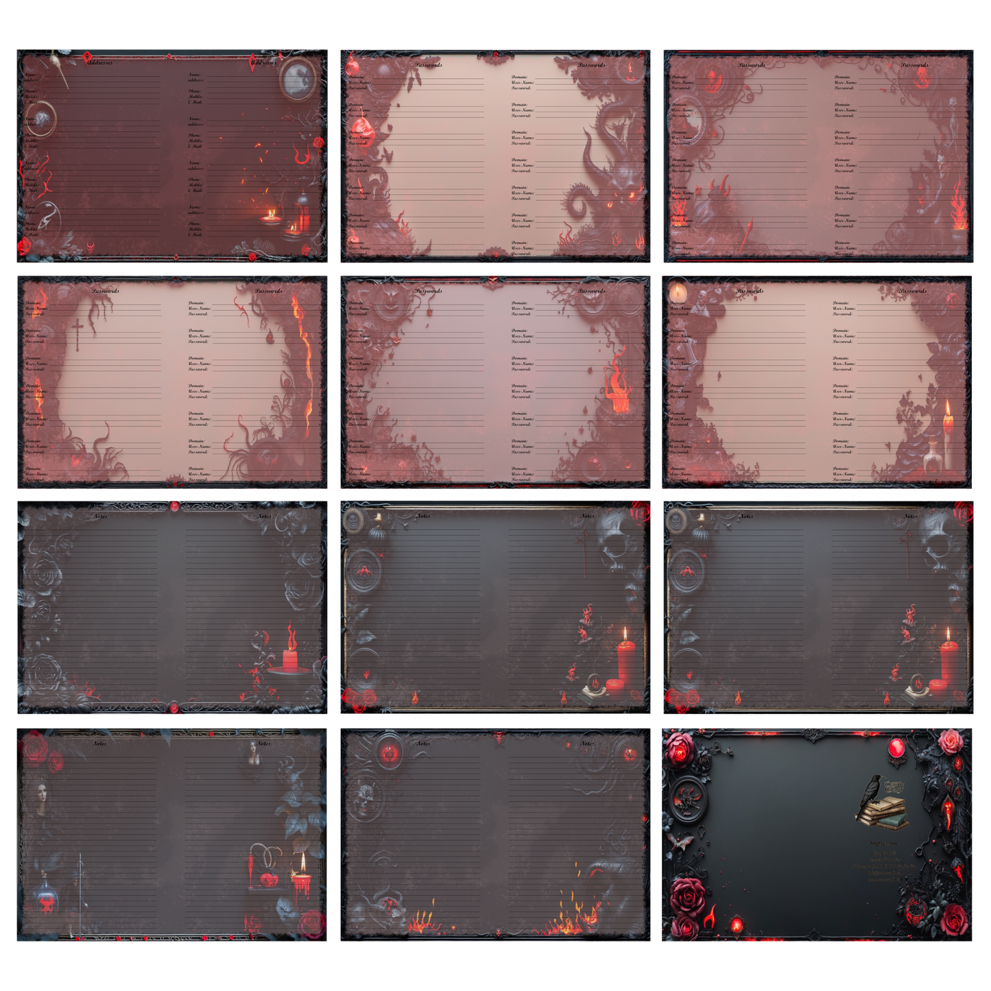 DIN A6 Ringbuchkalender: Ashes & Roses 2026 – Ihr Dunkler Begleiter für Mystische Momente