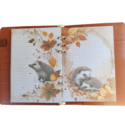 Autumn Breeze Ringbucheinlagen | Motiv-Inlays Igel | 50 Seiten | DIN A5/A6