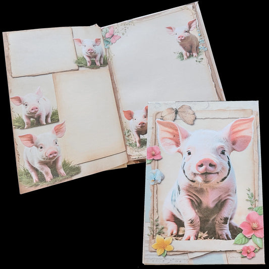 Illustriertes Notizbuch | Motiv Lucky Piglets  | DIN A5 Hardcover | 160 Seiten