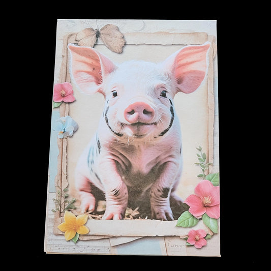 Illustriertes Notizbuch | Motiv Lucky Piglets  | DIN A5 Hardcover | 160 Seiten