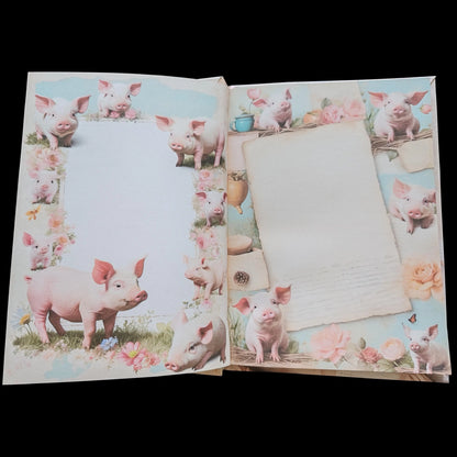 Illustriertes Notizbuch | Motiv Lucky Piglets  | DIN A5 Hardcover | 160 Seiten