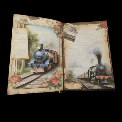 Illustriertes Notizbuch | Motiv Railway Romance | DIN A5 Hardcover | 160 Seiten
