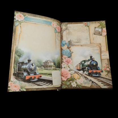 Illustriertes Notizbuch | Motiv Railway Romance | DIN A5 Hardcover | 160 Seiten