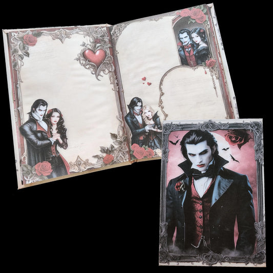 Illustriertes Notizbuch | Motiv Vampire Love  | DIN A5 Hardcover | 160 Seiten