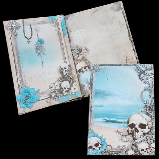 Illustriertes Notizbuch | Motiv Dark Caribbean | DIN A5 Hardcover | 160 Seiten
