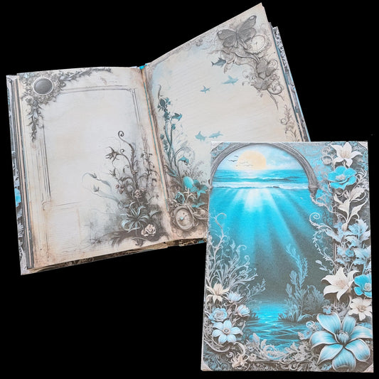 Illustriertes Notizbuch | Motiv Dark Ocean | DIN A5 Hardcover | 160 Seiten