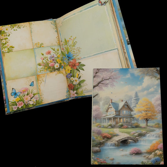 Illustriertes Notizbuch | Motiv Four Seasons | DIN A5 Hardcover | 160 Seiten