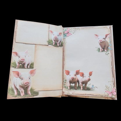 Illustriertes Notizbuch | Motiv Lucky Piglets  | DIN A5 Hardcover | 160 Seiten