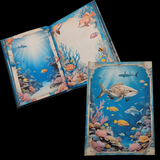 Illustriertes Notizbuch | Motiv Underwater World | DIN A5 Hardcover | 160 Seiten