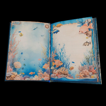 Illustriertes Notizbuch | Motiv Underwater World | DIN A5 Hardcover | 160 Seiten