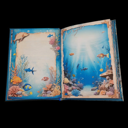 Illustriertes Notizbuch | Motiv Underwater World | DIN A5 Hardcover | 160 Seiten