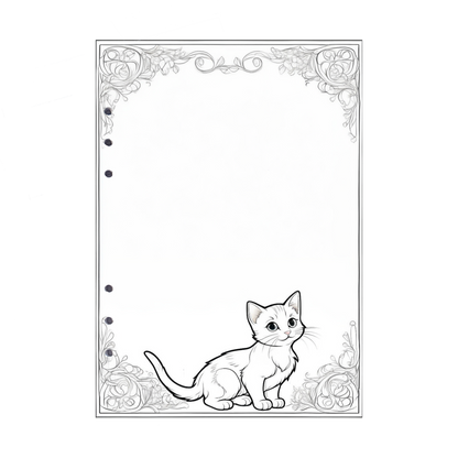 DIN A5 Ringbucheinlagen 6-fach Lochung mit Motiv | Bild Katze 2