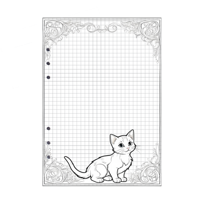 DIN A5 Ringbucheinlagen 6-fach Lochung mit Motiv | Bild Katze 2