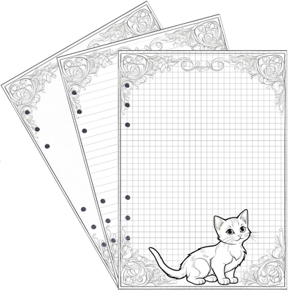 DIN A5 Ringbucheinlagen 6-fach Lochung mit Motiv | Bild Katze 2