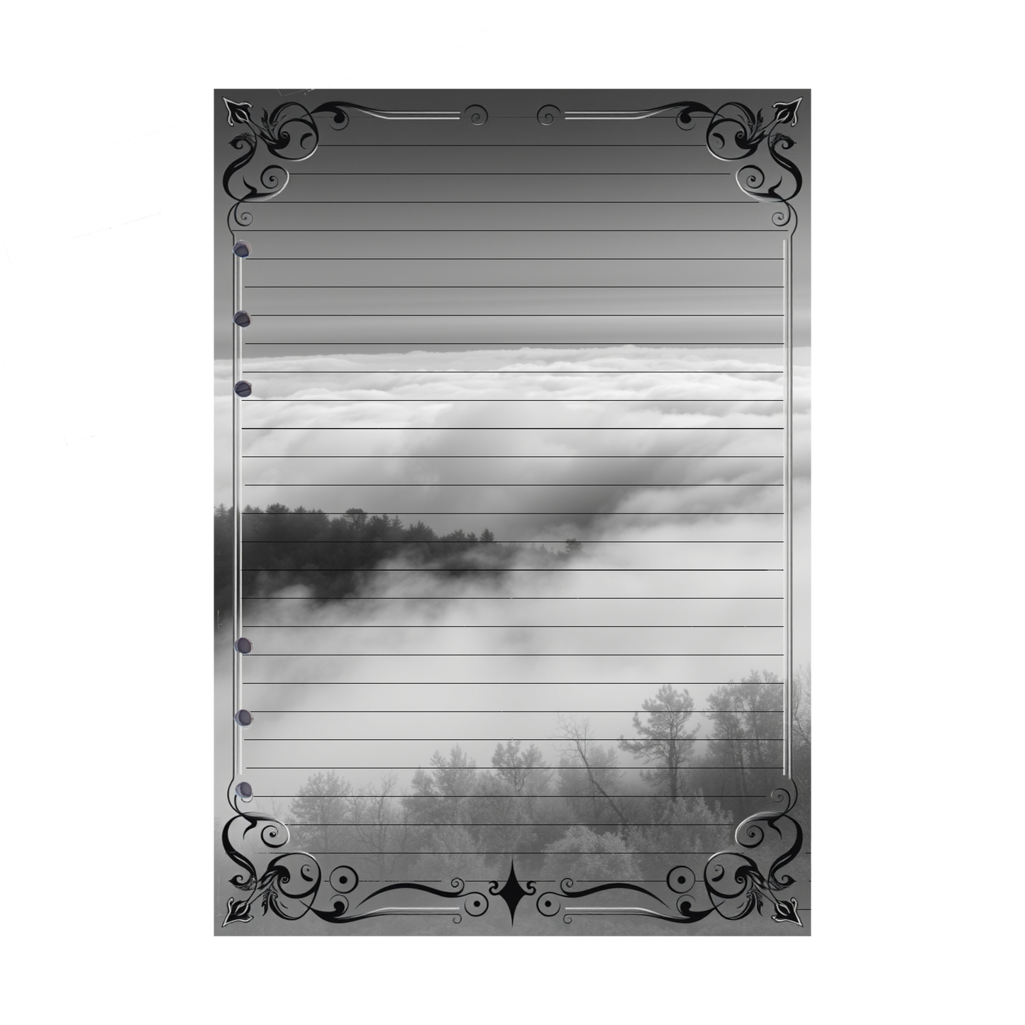 DIN A5 Ringbucheinlagen 6-fach Lochung mit Motiv | Bild Mystic Fog 66
