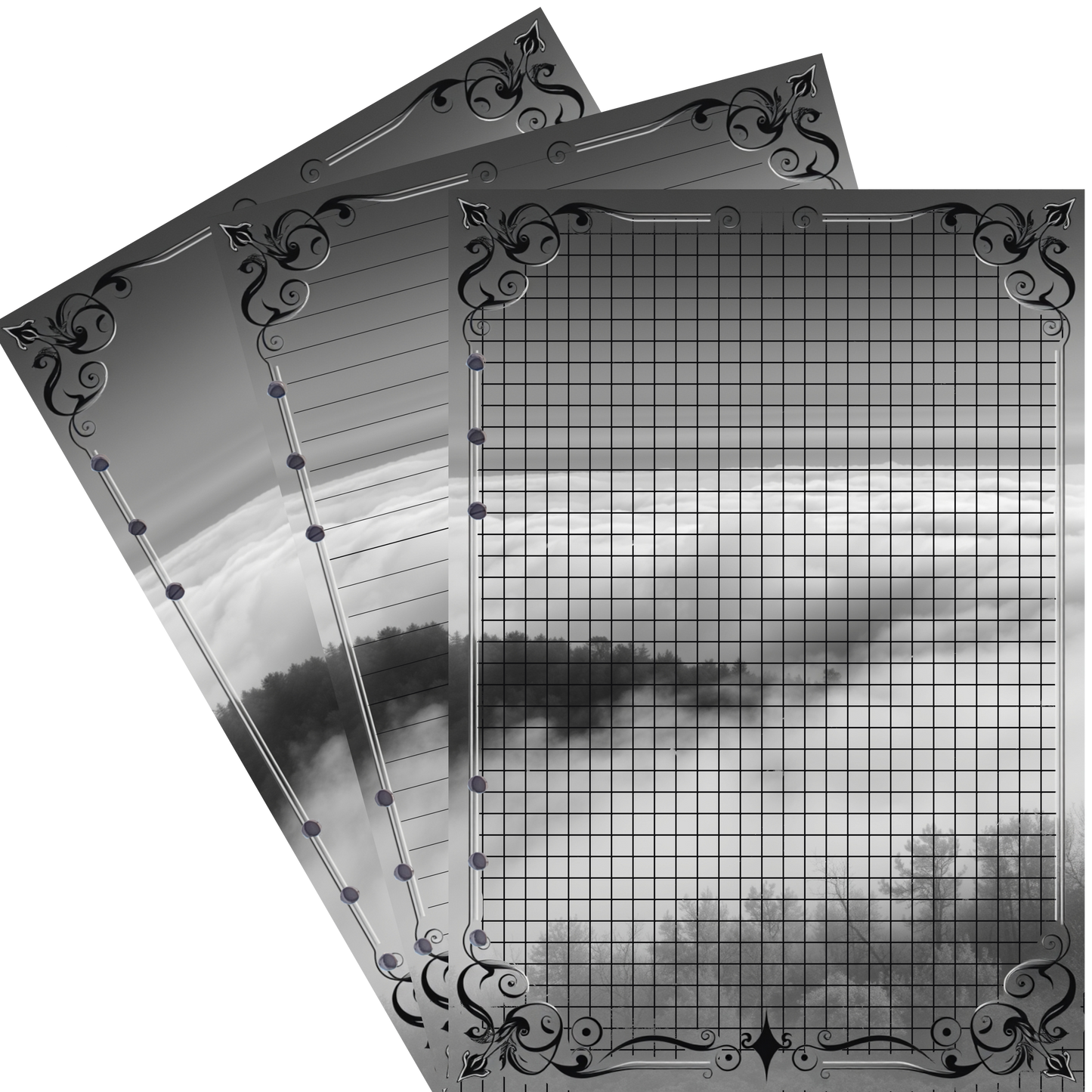 DIN A5 Ringbucheinlagen 6-fach Lochung mit Motiv | Bild Mystic Fog 66