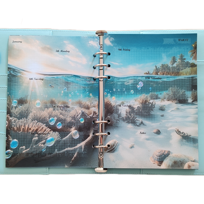 DIN A5 Ringbuchkalender 2026: Sunkissed Sea – Ihr Strahlender Begleiter durch Wundervolle Unterwasserwelten