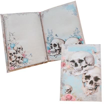 Illustriertes Notizbuch | Motiv Old Skull | DIN A5 Hardcover | 160 Seiten