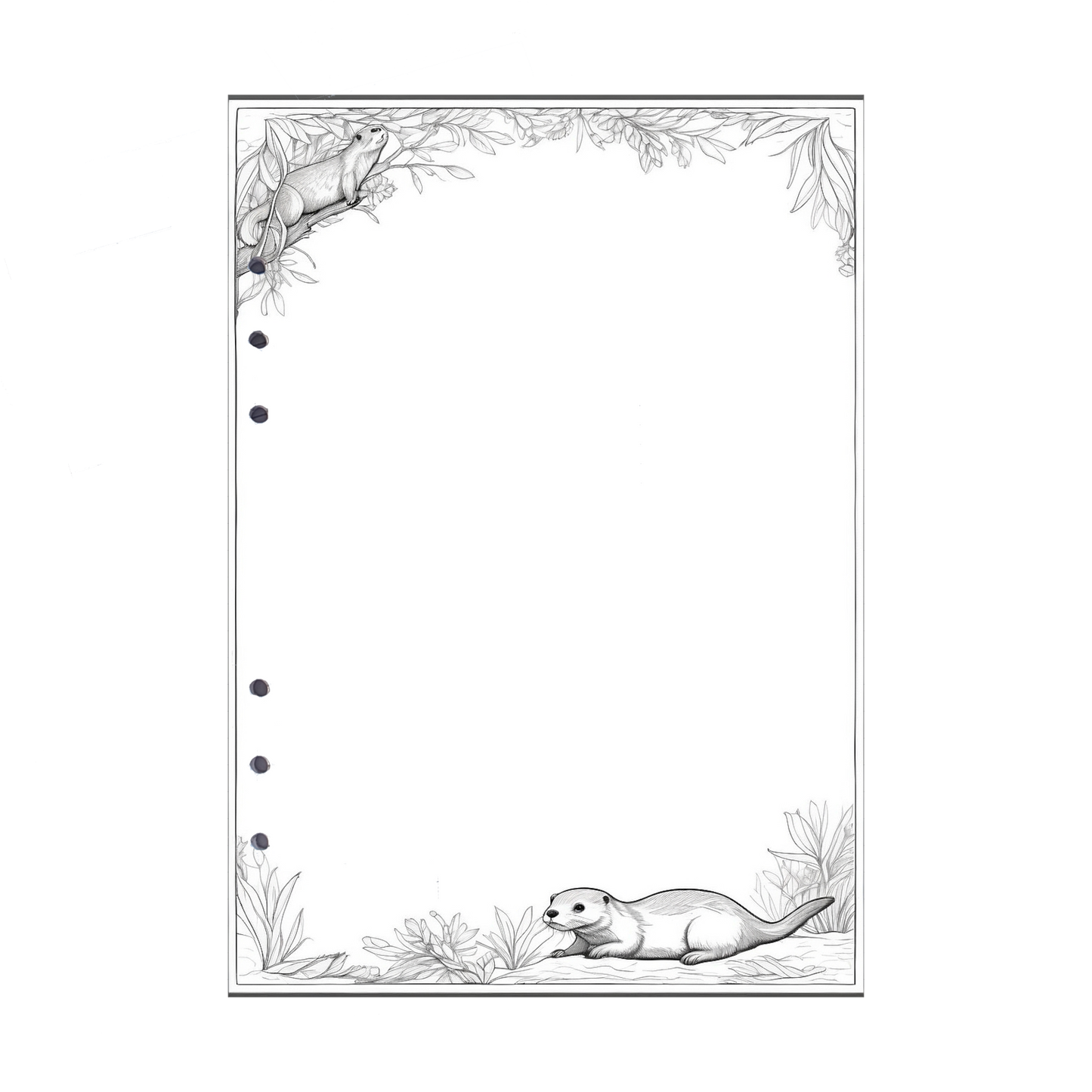 DIN A5 Ringbucheinlagen 6-fach Lochung mit Motiv | Bild Otter 1