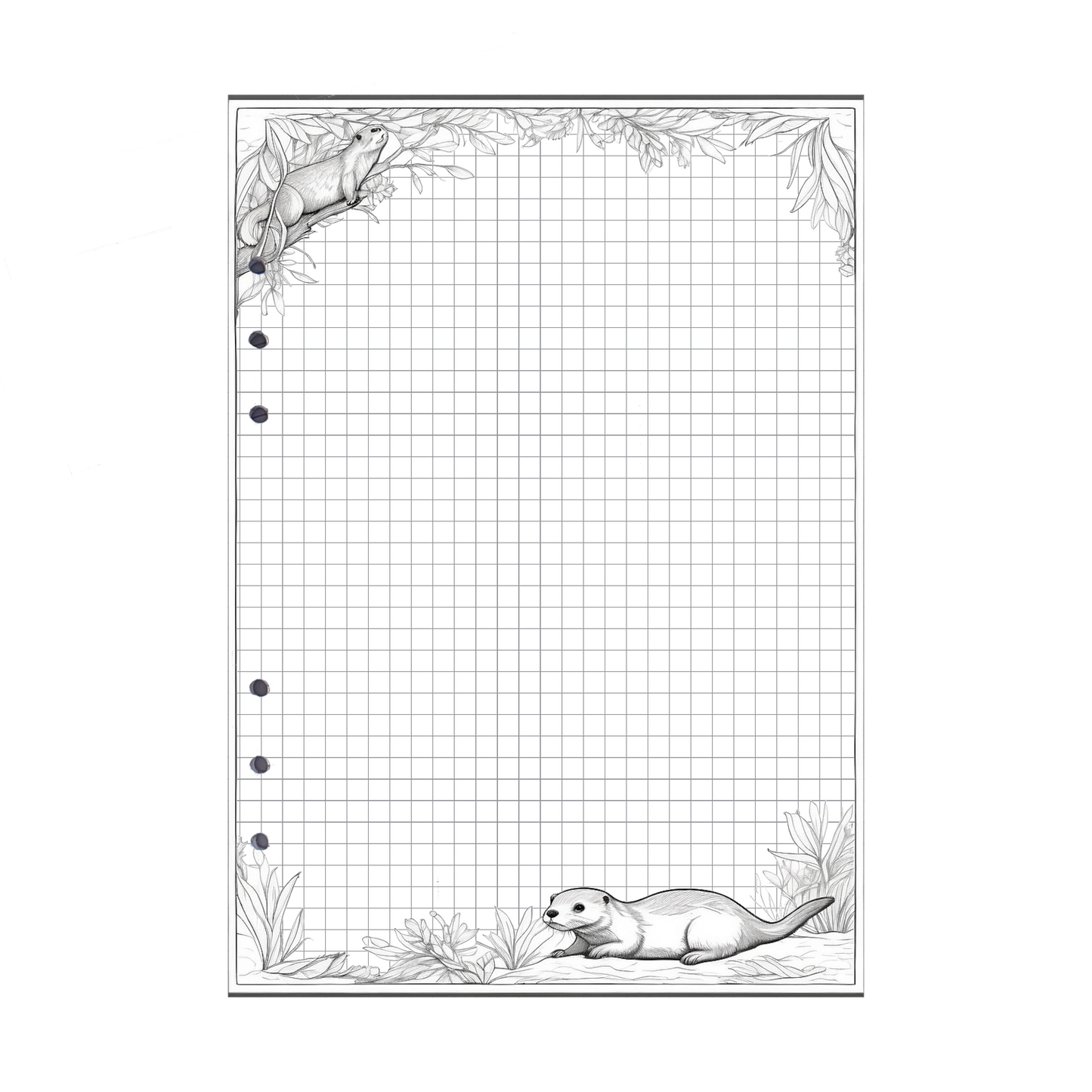 DIN A5 Ringbucheinlagen 6-fach Lochung mit Motiv | Bild Otter 1