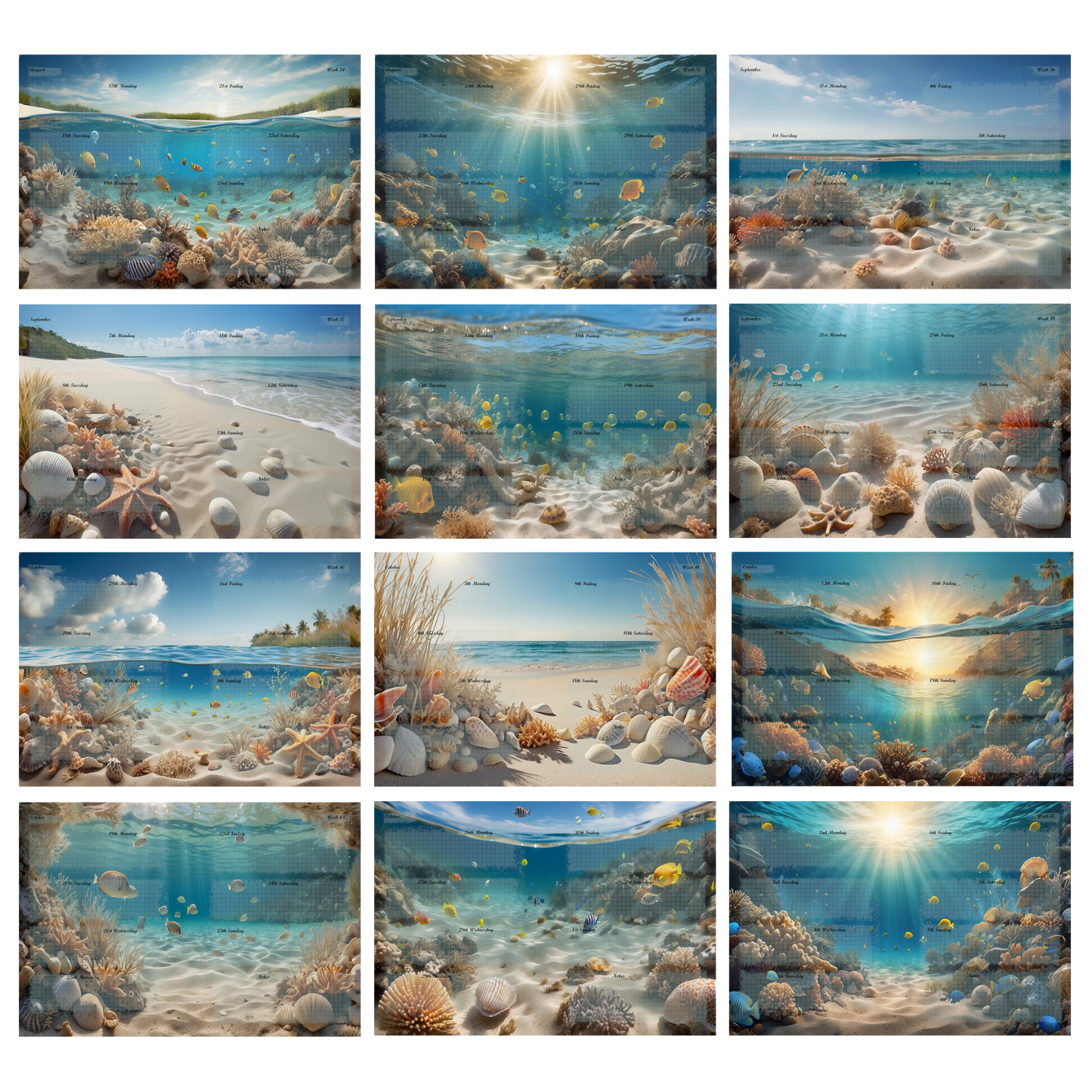 DIN A5 Ringbuchkalender 2026: Sunkissed Sea – Ihr Strahlender Begleiter durch Wundervolle Unterwasserwelten