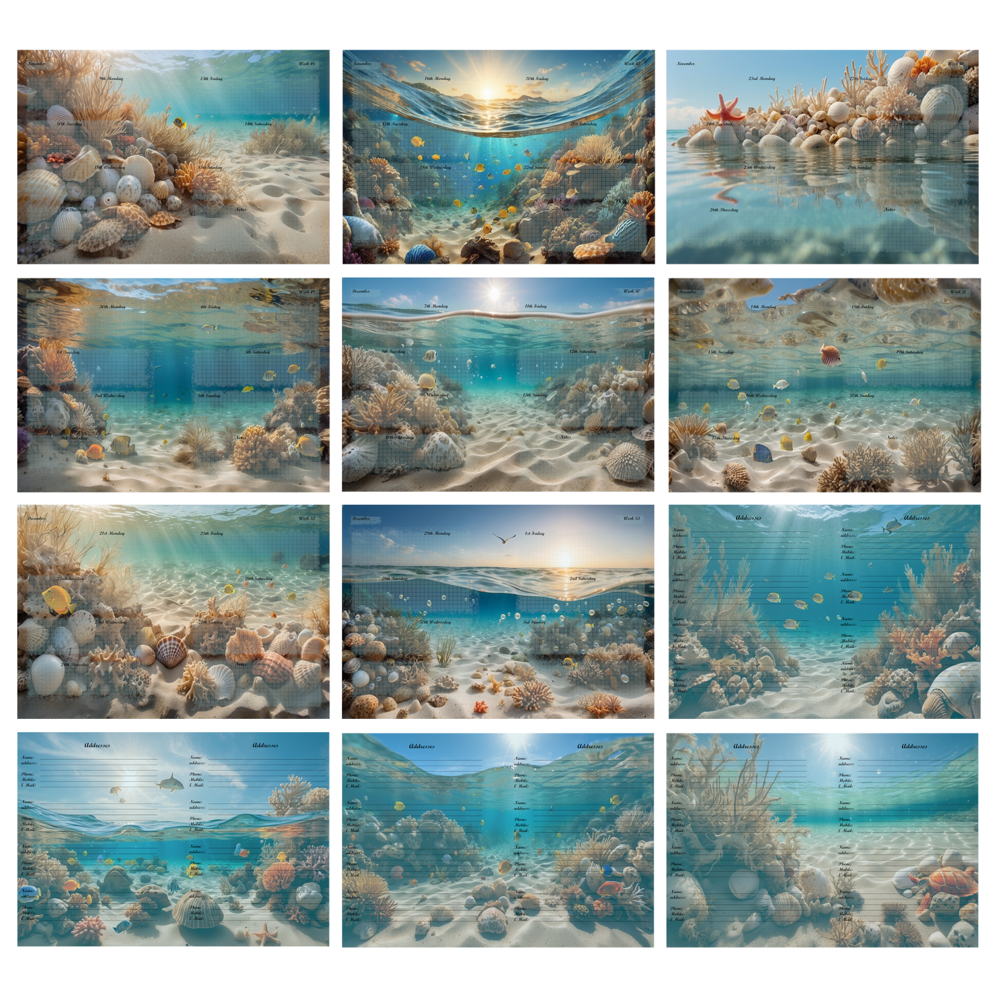 DIN A5 Ringbuchkalender 2026: Sunkissed Sea – Ihr Strahlender Begleiter durch Wundervolle Unterwasserwelten