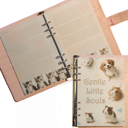 DIN A6 Ringbuchkalender 2026:  Gentle Little Souls –  voller Herzmomenten mit flauschigen kleinen Begleitern