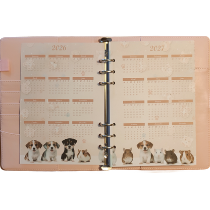 DIN A6 Ringbuchkalender 2026:  Gentle Little Souls –  voller Herzmomenten mit flauschigen kleinen Begleitern