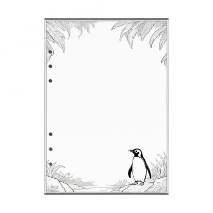 DIN A5 Ringbucheinlagen 6-fach Lochung mit Motiv | Bild Pinguin 1