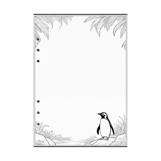 DIN A5 Ringbucheinlagen 6-fach Lochung mit Motiv | Bild Pinguin 1