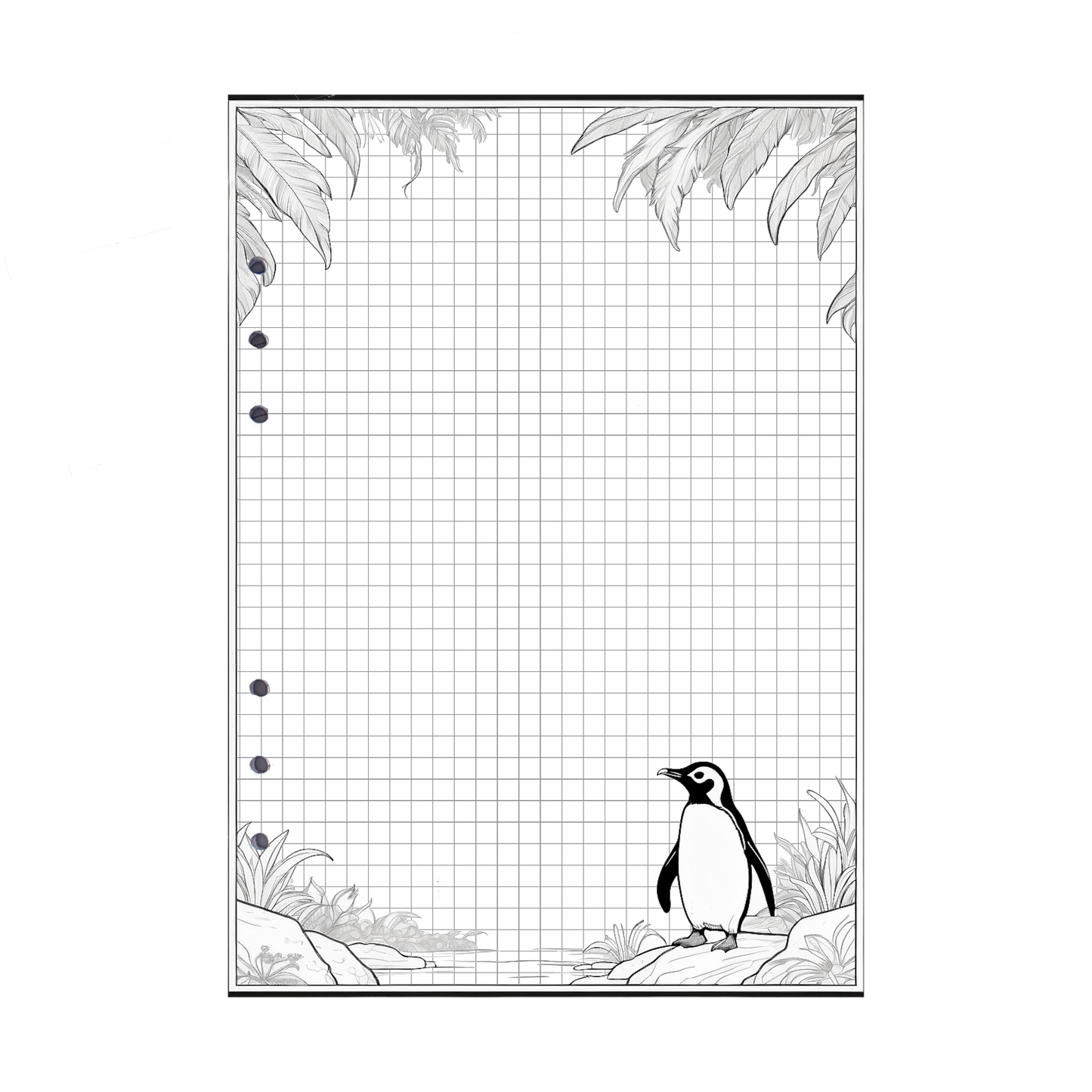 DIN A5 Ringbucheinlagen 6-fach Lochung mit Motiv | Bild Pinguin 1