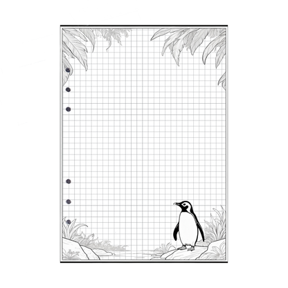 DIN A5 Ringbucheinlagen 6-fach Lochung mit Motiv | Bild Pinguin 1