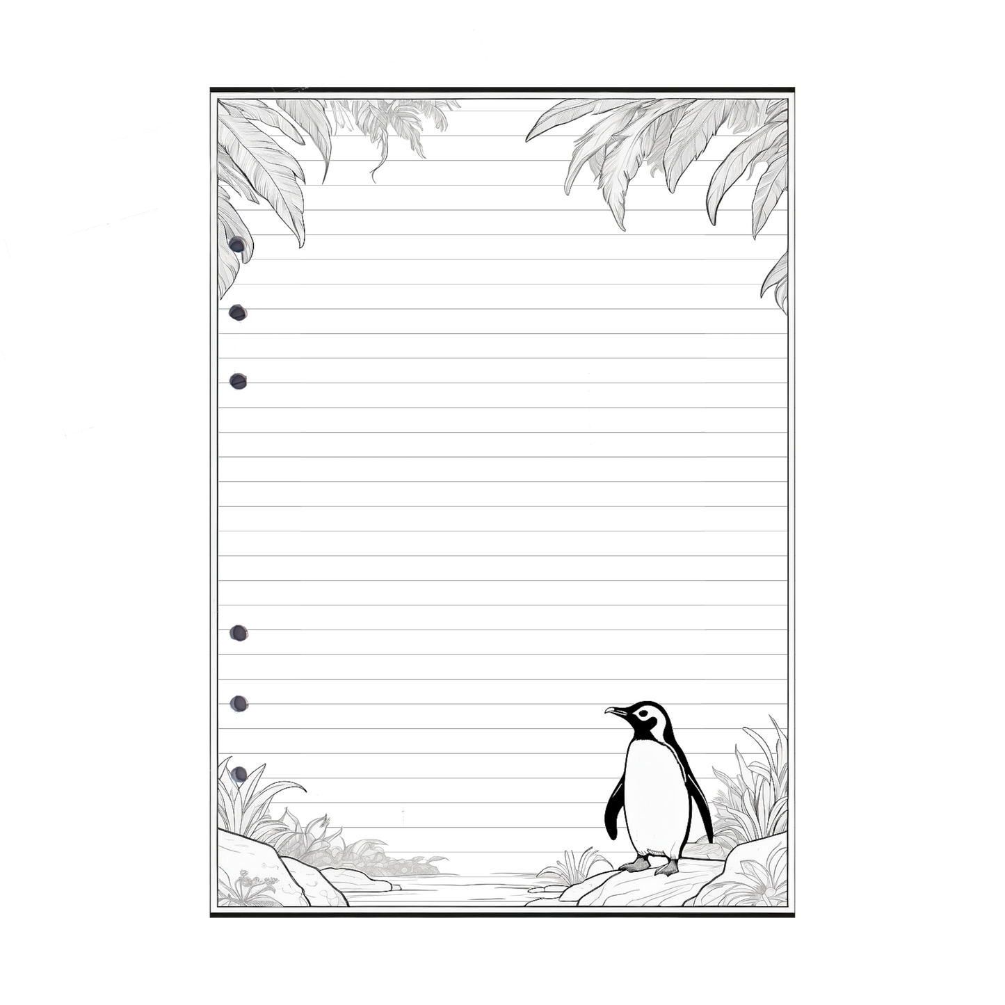 DIN A5 Ringbucheinlagen 6-fach Lochung mit Motiv | Bild Pinguin 1