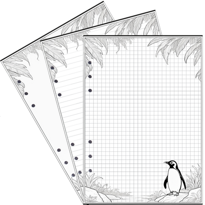 DIN A5 Ringbucheinlagen 6-fach Lochung mit Motiv | Bild Pinguin 1