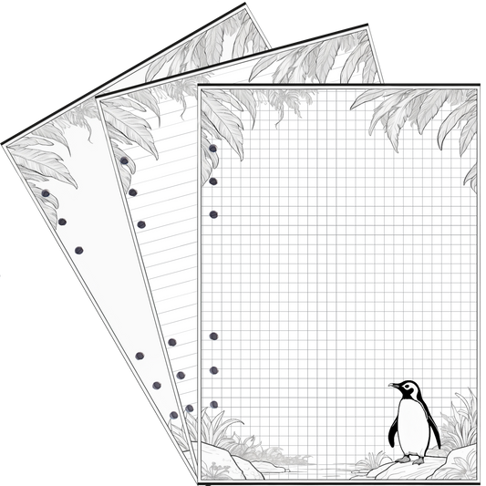 DIN A5 Ringbucheinlagen 6-fach Lochung mit Motiv | Bild Pinguin 1