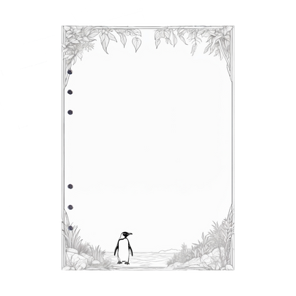 DIN A5 Ringbucheinlagen 6-fach Lochung mit Motiv | Bild Pinguin 2