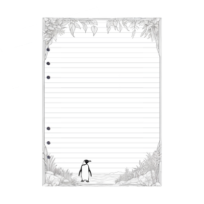 DIN A5 Ringbucheinlagen 6-fach Lochung mit Motiv | Bild Pinguin 2