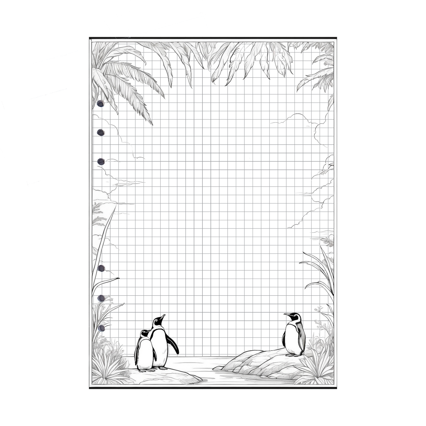 DIN A5 Ringbucheinlagen 6-fach Lochung mit Motiv | Bild Pinguin 4
