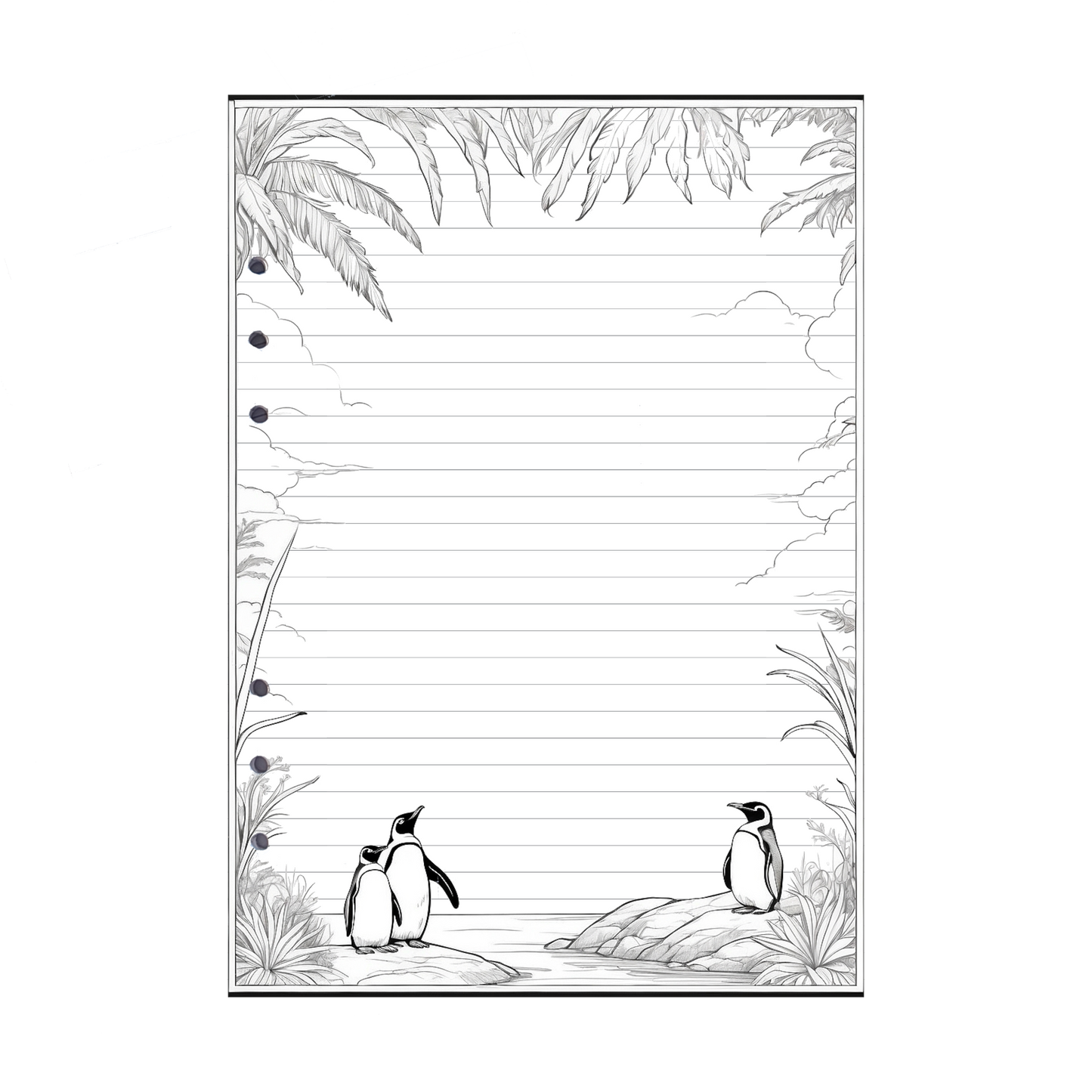 DIN A5 Ringbucheinlagen 6-fach Lochung mit Motiv | Bild Pinguin 4