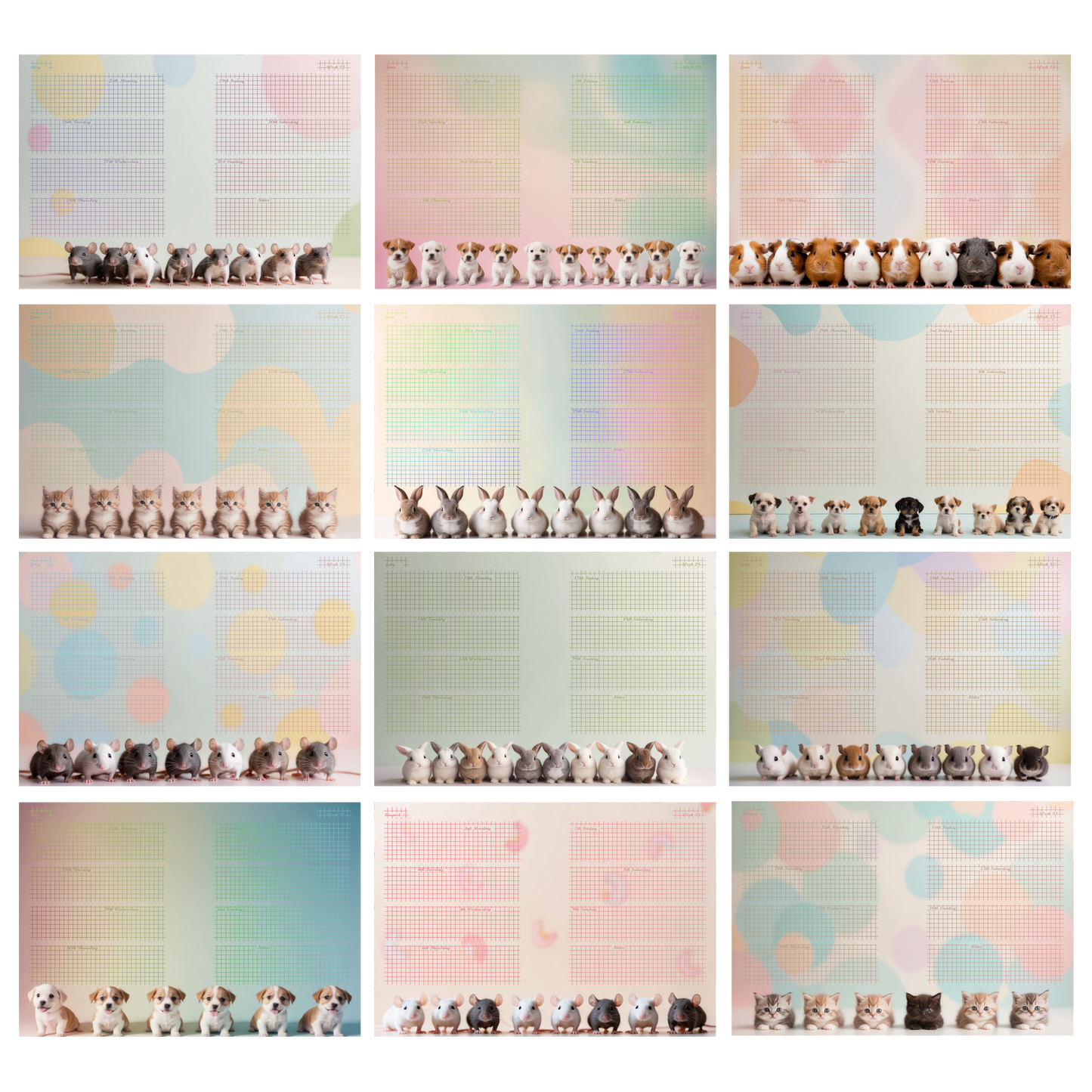 DIN A6 Ringbuchkalender 2026:  Gentle Little Souls –  voller Herzmomenten mit flauschigen kleinen Begleitern