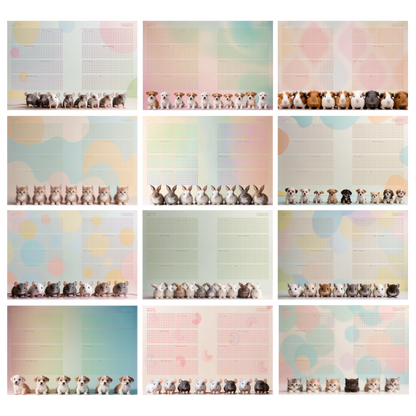 DIN A6 Ringbuchkalender 2026:  Gentle Little Souls –  voller Herzmomenten mit flauschigen kleinen Begleitern