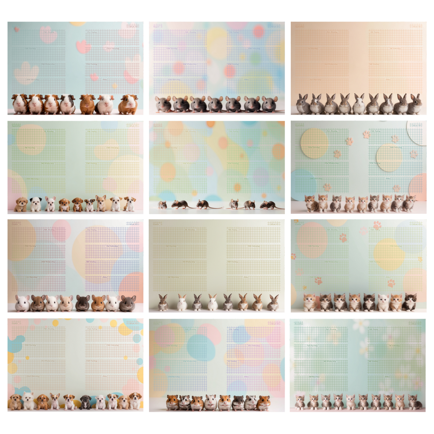 DIN A6 Ringbuchkalender 2026:  Gentle Little Souls –  voller Herzmomenten mit flauschigen kleinen Begleitern