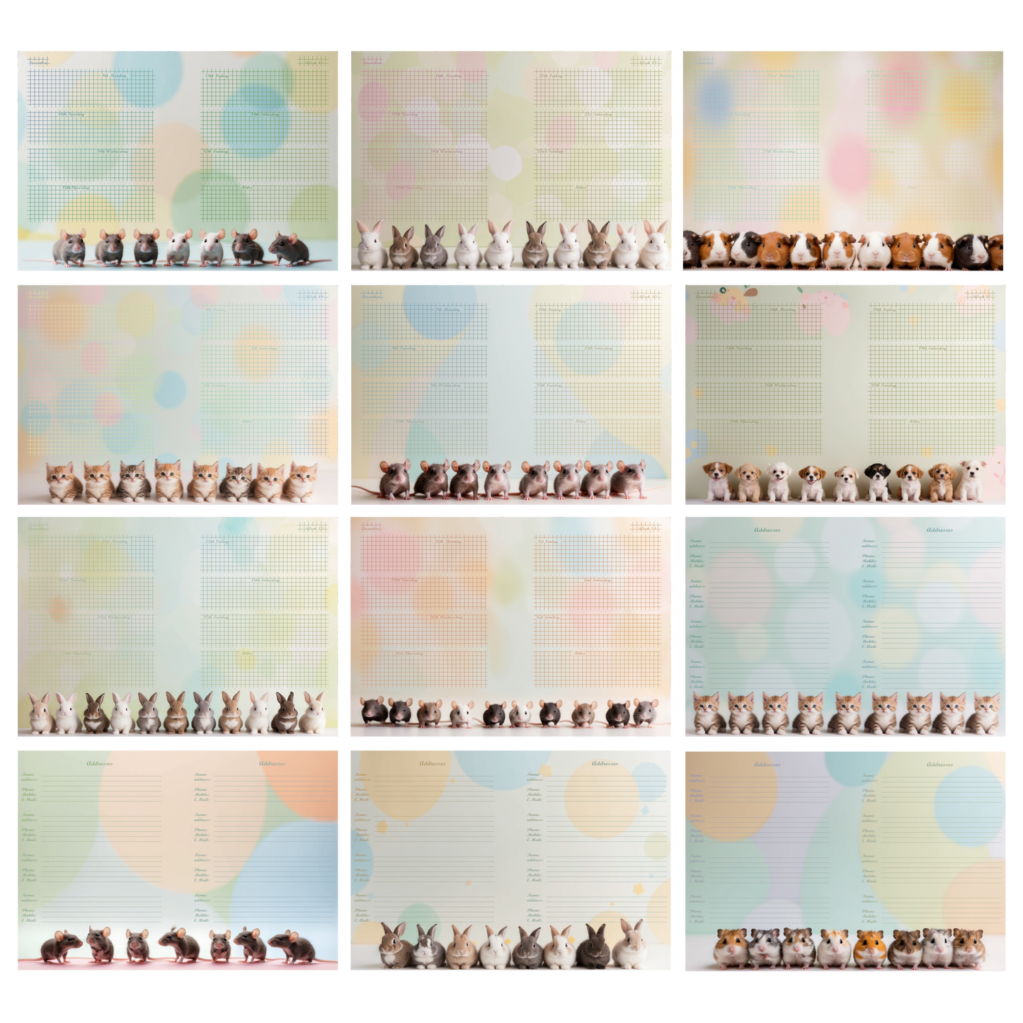 DIN A6 Ringbuchkalender 2026:  Gentle Little Souls –  voller Herzmomenten mit flauschigen kleinen Begleitern