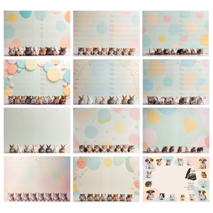 DIN A6 Ringbuchkalender 2026:  Gentle Little Souls –  voller Herzmomenten mit flauschigen kleinen Begleitern