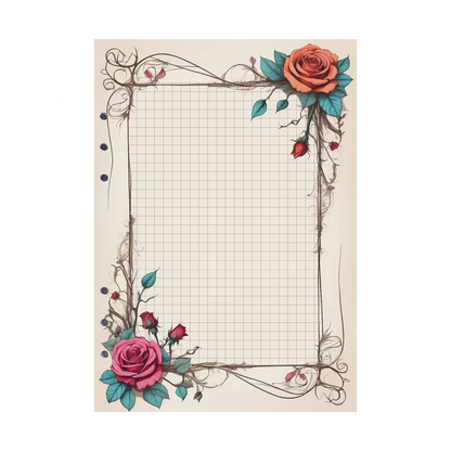 DIN A5 Ringbucheinlagen 6-fach Lochung mit Motiv | Bild Rose 1