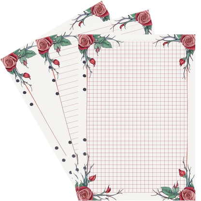 DIN A5 Ringbucheinlagen 6-fach Lochung mit Motiv | Bild Rose 10